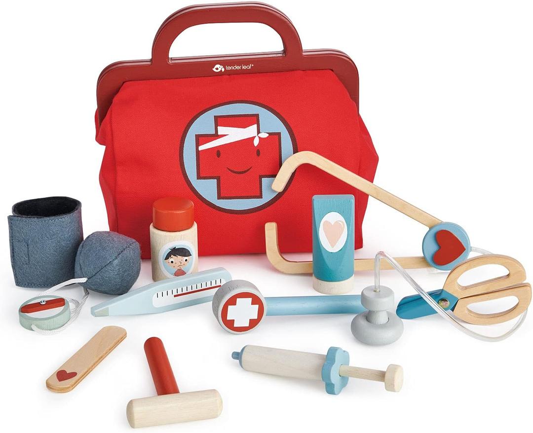 Tender Leaf Toys - Doctor's Bag - Doctor Pretend Play Toy Medical Kit for Children- Promotes Imaginary and Creative Roleplay, Helps to Create Health Awareness - Age 3+