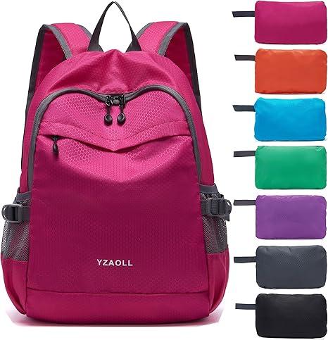YZAOLL Small Lightweight Packable Hiking Backpack, 20L Hiking Backpack Day Pack for Women Men Travel Camping Vacation,Rose