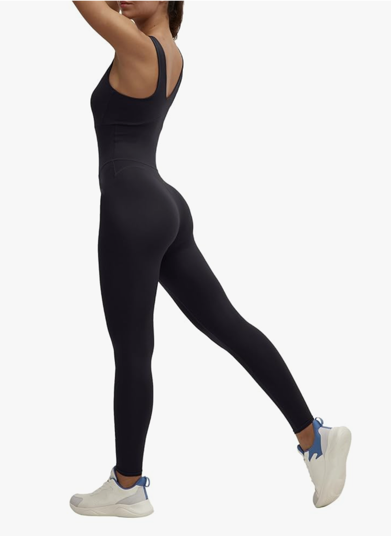 LOVESOFT Jumpsuits for Women Backless Bodycon Bodysuit Leggings Rompers for Workout Yoga One Piece L
