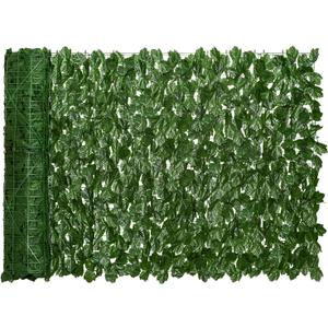 DearHouse Artificial Ivy Privacy Fence, 196.85x39.37inch Artificial Hedges Fence and Faux Maple Leaf Decoration for Outdoor Garden Decor