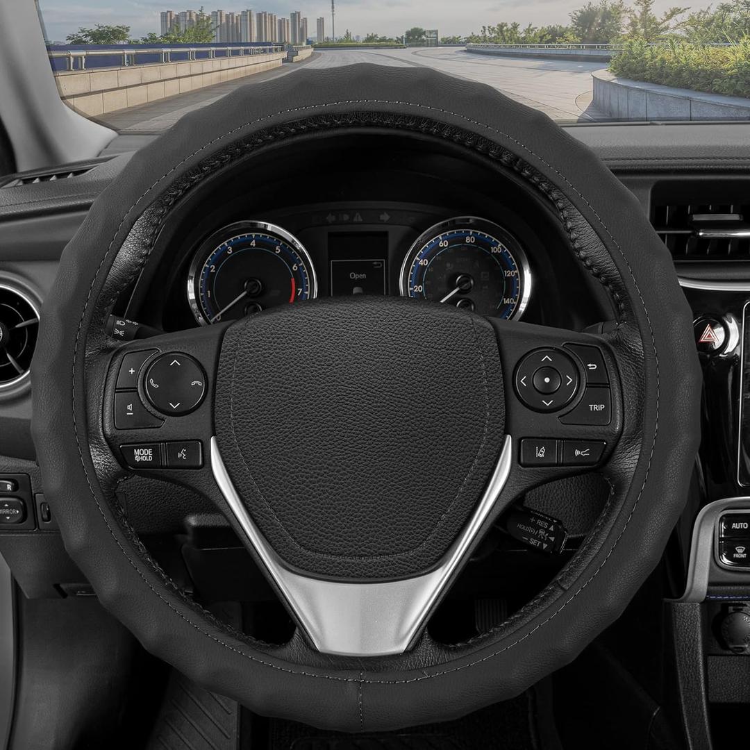 SEG Direct Car Steering Wheel Cover Universal Standard Black