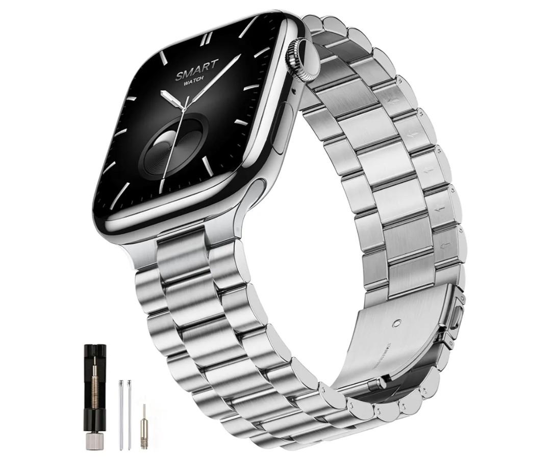 SUNFWR Compatible with Apple Watch Band 44mm 45mm 42mm 46mm 49mm for Men Women, Stainless Steel Metal iWatch Band for Apple Watch Series 11/10/9/8/7/6/5/4/3/2/1/SE/SE2/SE3 Ultra3/2/1 (No case)