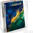 Noamus Acrylic Magazine Holder, Newspaper Stand Organizer with Handles, AntiSlip Clear File Rack, Modern Book Basket Box, Mail Storage Bin Space Saver for Home Office Bathroom Bedroom Living Room