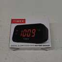 Timex Alarm Clock with Large Display, Digital Alarm Clock for Bedroom Includes 120V Universal Power Adapter (T121B - Black)