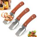 2 x 3 PCS Peeler with Wooden Handle, Bottle Opener, Vegetable Fruit Skin Peeling, Stainless Steel Blade Kitchen Tool