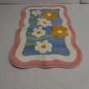 Cute Bath Mat, 32" x 20" Extra Soft Pink Bathroom Rugs, High Absorbent Flower Area Rug, Non Slip Machine Washable Bathroom Mat, Great for Indoor Bathtub Bedroom Floor