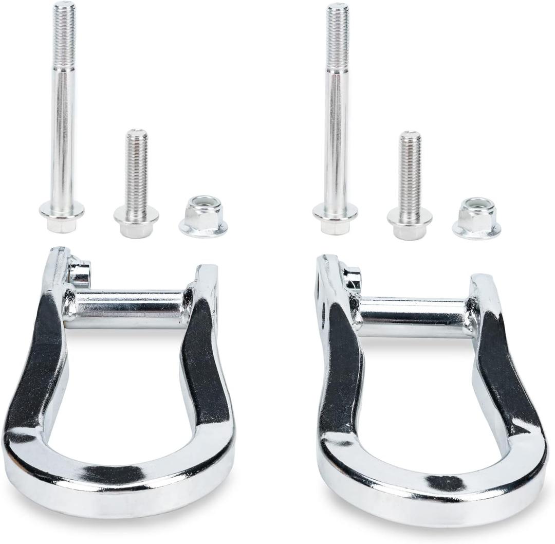 WEILEITE Front Bumper Tow Hook Shackles Chevy Silverado GMC Sierra 1500 2007-2018 Silverado 1500 LD 2019 Sierra 1500 Limited 2019 Replace 84072462(2Pcs,Silver Chrome)