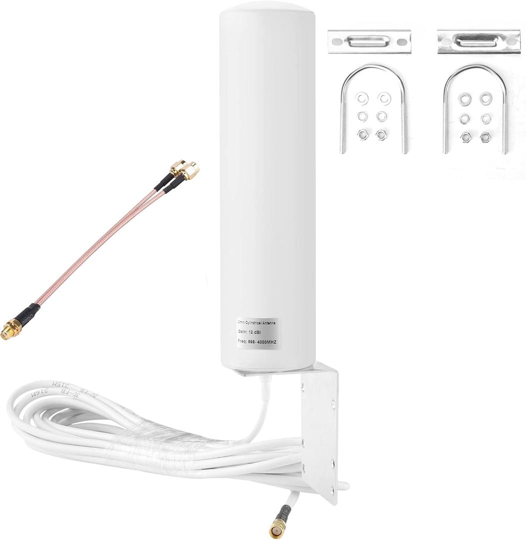 High Gain 10-12dBi External SMA Male/Dual SMA Male 3G 4G 5G LTE Omni Directional Outdoor Antenna for Mobile Cell Phone Cellular 4G/LTE/5G Router Modem Gateway (698-4000 MHz)