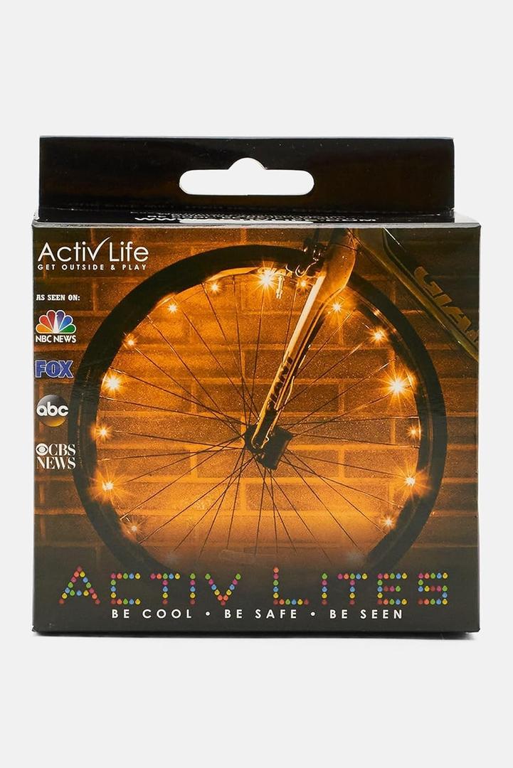 Activ Life 2-Tire Pack LED Bike Wheel Lights with Batteries Included, Get 100% Brighter and Visible from All Angles for Ultimate Safety and Style (Gold)