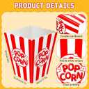 Giant Popcorn Box Prop Circus Theme Party Decorations 3D Popcorn Decorations Boxes Large Carnival Decorations Red & White Striped Pop Corn Stand-Up for Theater Movie Night Camera Party Decorations