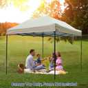 Joramoy 1010 Canopy Replacement Top Only, Waterproof Pop Up Canopy Tent Top Cover with Ropes, Instant Canopy Top Sunshade Sliver Coated for Outdoor Garden Patio Camping (Beige)