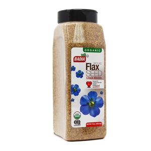 5 x Badia Organic Ground Flax Seed, 16 oz - Superfood High in Fiber & Omega-3, Certified Organic, Non-GMO, Baking, Smoothies & Cooking (EXP 07/31/31)