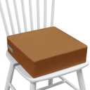 Toddler Booster Seat Dining Table Kitchen Chair, Waterproof Anti-Scratch PU Cushion, Non-Slip Bottom, Adjustable Buckle Straps, Easy Clean Portable Seat Cushion (Brown)