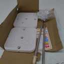 RUBFAC Balloon Column Stand Kit, Set of 2, 6.6ft Height Adjustable Column Kit, Metal Telescopic Pillar Balloon Stand, Birthday Party, Graduation, Wedding Christmas Decorations, White and Silver