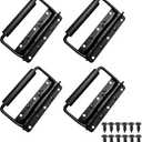 Spring Loaded Case Handle, 4Pack Steel Surface Mount Chest Handle with Rubber Grip, Box Handles Thickened 2mm