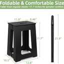 neotidy Foldable Stool Chair, 17.7” Tall Folding Seat for Adults up to 400 lb, Heavy-Duty Plastic Foldable Stool for Sitting, Portable Compact Folding Chair for Home Outdoor Camping, Black