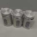 3 Pack Large Kitchen Canisters Set Airtight Coffee Sugar Tea Candy Storage Jars with Window Glass Stainless Steel Containers with Lids for Flour Cookies Spices Grains Kitchen Decorations(32 oz)