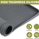 2 PCS Washer and Dryer Covers for the Top 25.6" X 25.6" Silicone Waterproof Washer Dryer Countertop Cover Anti-Slip Washing Machine Cover Washable Washer Dryer Top Protector Mat for Laundry (Grey)