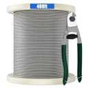 Future Way 400FT Stainless Steel Deck Railing Cable with Cutter, 1/8" T316 Stainless Steel, 7x7 Construction, 1800lb Breaking Strength