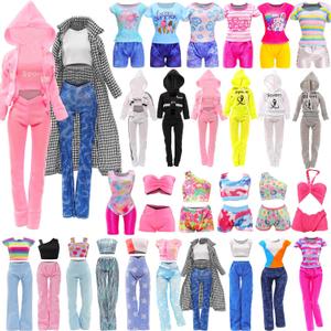 8 Sets 11.5 Inch Girl Doll Clothes Including Multiple Styles Sports Wear Casual Suit Shorts Outfits Fashion Top and Pants and Swimsuit for Girl Doll