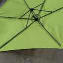 Shintenchi Patio Offset Umbrella with Easy Tilt Adjustment,Crank and Cross Base, Outdoor Cantilever Hanging Sunshade Canopy, Green