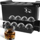 Elyzn 8 Sphere Clear 2 Ice Ball Maker Mold for Whiskey & Cocktails  Creates 2 Inch Round Crystal Clear Ice Spheres for Home Bars, Bourbon, and Mixology  Durable Silicone & Hard Shell Design