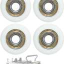 Replacement Roller Wheels Compatible with Aero Pilates Reformer Machine, Pilates Reformer Replacement Parts, White, 4 Pcs