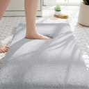 MINIDEAR Bathroom Rugs 24x17 Light Gray - Thick Memory Foam Bath Mat, Ultra Soft & Plush Fluffy, Non-Slip, Quick Dry, Absorbent Washable Floor Microfiber Mat for Tub, Home Decor Accessories