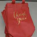50 Pcs Thank You Gift Bags with Handles Bulk Thank You Non Woven Bags Reusable Gift Handbags Bridesmaid Souvenir Goodie Handbags for Wedding Shopping(10 x 8 x 4 Inch,Red)