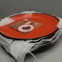 TP 11" Melamine Dinner Plates, 6-piece Plate Set Unbreakable Serving Dishes for Indoor and Outdoor, Service for 6, Black and Red