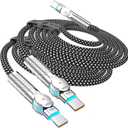 USB C to USB C Cable10ft,240W 2Pack Braided 180°Rotating Type C Charging CableFast Charge for iPhone 16/16Pro/16Plus/16ProMax,MacBook Air,iPad Pro,Pixel,Samsung Galaxy S23/S24 UltraBlack
