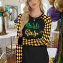 Mardi Gras Shirts for Women: Tuesday Long Sleeve Tshirt Carnival Graphic Tees Tops Funny Holiday Parade Outfits Black B