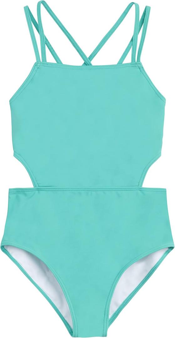 Kanu Surf Girls' Beach Girl Sport Cut-Out One Piece Swimsuit