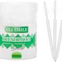 3 x BrushPicks Interdental Toothpicks, Soft Interdental Brushes and Dental Floss Picks 2-in-1, Teeth Plaque Remover 500 Toothpicks, 1 Pack