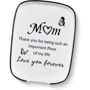 Thank You Gifts for Mom, Mothers Day Birthday Gift for Mom Mother from Daughter Son Kitchen Gift, Ceramic Spoon Rest for Stove Top, Spoon Holder for Kitchen Counter Decor, Cooking Utensil Rest