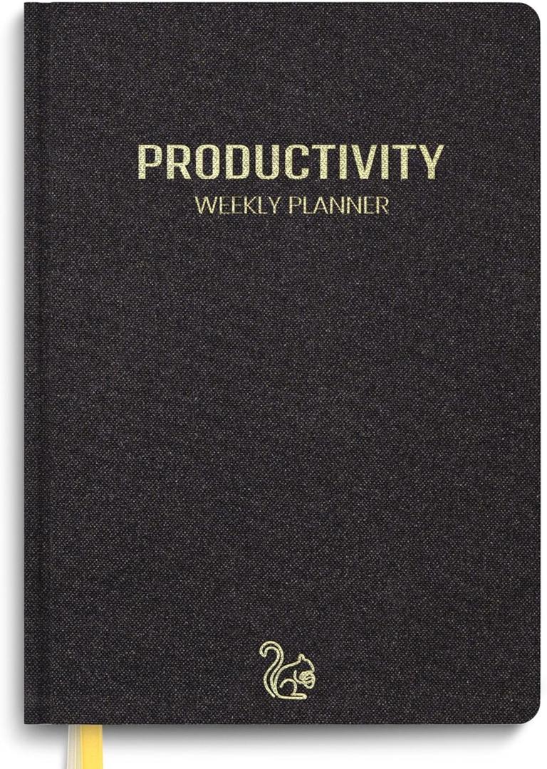 A5 Undated Weekly Planner  Crush Goals, Master Time & Build Better Habits | Goal & Time Management Planner for Work, 120 GSM No-Bleed Paper, Linen Hardcover Productivity Planner by quirrel