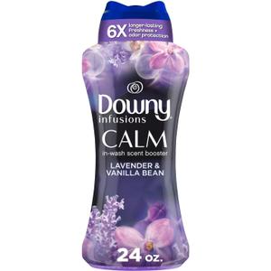 Downy Calm In-Wash Laundry Scent Booster Beads, Soothing Lavender and Vanilla Bean scent, 24.0 OZ, laundry scent beads, Long-lasting Freshness (24 Ounce (Pack of 1))