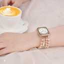 VISOOM Beaded Bracelet Compatible for Apple Watch Band 42mm/44mm/45mm/46mm Series 11 10 9 8 7 Se(3 2 1) 6 5 4 Women Fashion Cute Handmade Stretchy Watch Strap for iWatch Bands Series 3/2/1