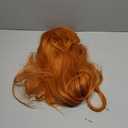 ANOGOL Hair Cap+32 in/ 80 cm Long Straight Orange Wig with Bangs Synthetic Hair Peluca Naranja Cosplay Wigs for Anime Cosplay Wig Long Ginger Wigs with Bangs for Halloween Women Ginger Costume Wigs