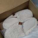 EverFoams Women's Fuzzy Slip-on Slippers Soft Comfy Memory Foam Indoor House Shoes (7-8, Beige)