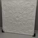 Art3d Decorative Ceiling Tile 2x2 Glue up, Lay in Ceiling Tile 24x24 Pack of 12pcs Spanish Floral in Matt White