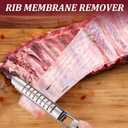 Rib Prep Pro Tool, Stainless Steel Rib Membrane Removal Tool, Rib Prep Tool Membrane Remover with Non-Slip Grip, BBQ Rib Skinner for Easy Membrane Removal for Professional & Home Use
