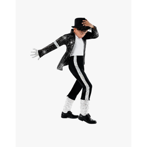 Morph Popstar Costume for Kids 80s Disco Outfits for Boys Retro Costume Kids 80s Party Wear Fun Dress Up Size M (Jacket & Pants)