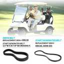 10L0L Upgrade Golf Cart Clutch Drive & Starter Belts Kit for EZGO RXV 2008-up & TXT 2009-up with 13HP 400cc Kawasaki Engines, OEM# 606136, 606138