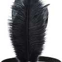 10pcs Natural Black Ostrich Feathers 14-16inch 35-40cm for Wedding Party Centerpieces, Easter Home Decorations