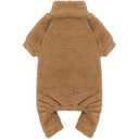 Fuzzy Dog Pajamas Turtleneck Pet Clothes Warm Soft Cozy Lightweight Pet Pjs Dog Sweaters for Small Dogs(Coffee-XS)