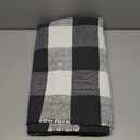 Cotton Buffalo Plaid Rug 90x160 inch, Grey and White Checked Rug Washable Doormats Indoor Outdoor Rugs for Layered Front Door Mats, Porch, Kitchen, Farmhouse