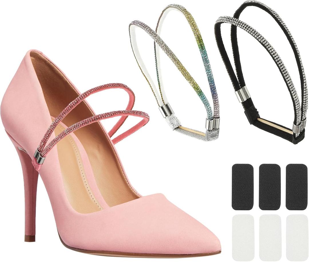 PATIKIL Elastic High Heels Shoe Straps, Rhinestone Shoe Lace for Heel