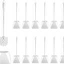 15 Sets Toilet Holder and Brush Set 16.14 Inch Toilet Bowl Cleaner Brush with Caddy Bathroom Scrub Plastic Scrubber with Long Handle for Bathroom Cleaning, Easy to Assemble(White)