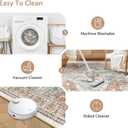 BESTSWEETIE 8x10 Area Rug Washable Rugs for Living Room, No Pile Boho Carpet for Entryway Bedroom Dinning Room, Vintage Carpet Print Distressed Non-Slip, 8 x 10 ft, Green Brick Rust Red